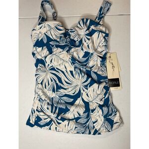 Profile by Gottex Women's Malaya Tropical Print Swim Tankini Top